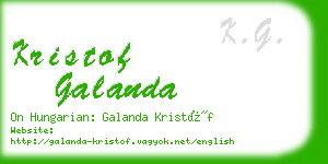 kristof galanda business card